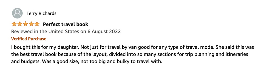 Amazon Review for Travel Australia by Van